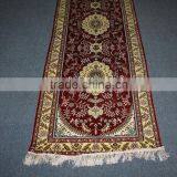 Persian Design Red Runner Made in China, Handmade Silk Carpet Factory in Guangzhou China thumbnail-6