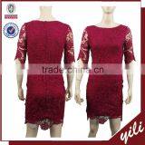 2016 S/S Short Sleeve Red Clor Spring Women New Dresses thumbnail-1