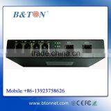 10/100/1000M 2 SFP+ 4 RJ45 Ports Fiber Optic Media Converter