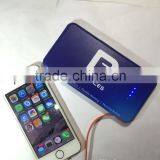 Built in Micro Usb Cable Slim 4000mAh Promotional Power Bank Charger With Full Color Logo Printing