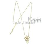 Latest Gold Copper Alloy Long Chain Design Pearl Necklace
