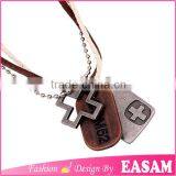 Adjustable Leather Cord Necklace With Cross Pendant/leather Cross Necklace thumbnail-1