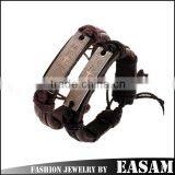 Cheap Leather Cuff Bracelet With Engraved Metal Plate,teen Leather Bracelet thumbnail-1