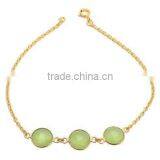 Sea Green Chalcedony Bracelet Chalcedony Earrings Chalcedony Earrings Gold Plated Chalcedony Jewelry thumbnail-1