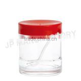 Crystal Clear 310ml Acrylic tomato sauce pot with colourful cover