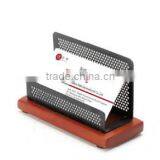 B83153 high quality metal mesh wood base name card holder