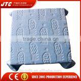 High Quality Flannel Sheet Blanket With Plain Color Embossed thumbnail-3