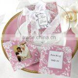 Anti-slip Romantic Tempered Glass Tea Cup Coaster With Photo Inserts