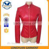 Red Women Jacket Leather Winter Coat Women Latest Fashion Dresses thumbnail-1