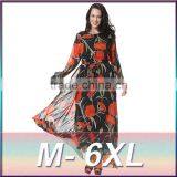 2016 New Spring Couture High-end Big Long Sleeved Printed Chiffon Dress thumbnail-1