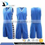 Guangzhou Daijun OEM basketball jersey uniform design color blue sky blue basketball jersey basketball jersey color blue