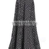New Lady Women's Fashion Maxi Geometric Print Casual Long Pleated Party Skirt thumbnail-1
