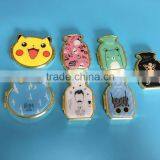 Pocket Blue Flower Cosmetic Mirror With Epoxy Logo Travel Mirror thumbnail-1