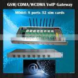 Hot voip product!8 channels 32 sim cards gsm/cdma/wcdma gateway,1 fso port voip gateway