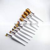 10pcs Pro Makeup Brushes Set Oval Tooth Brush Shape Cream Power Cosmetic Puff Power Make Up Toothbrush Beauty Tools Gold Silver thumbnail-4