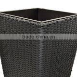 Outdoor Tall Large Stackable 3-pc Plastic Rattan Garden Pots and Planters thumbnail-5