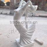 White Marble Abstract Art Deco Lady Sculpture thumbnail-5