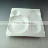 Wholesale Porcelain White Dinner Square Plate, Cheap Divided Porcelain Food Plate thumbnail-2