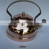 Copper Kettle With Pewter Lining and Brass Handle Polished thumbnail-1
