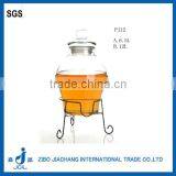 China ZIBO Big Capacity 12L Clear Glass Drink Dispenser With Metal Stand thumbnail-1