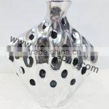 Copper Polished Hammered Vase , Hexagonal Hammered Metal Vase , Metal Flower Vase thumbnail-5