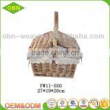 China Custom Excellent Quality Wholesale Cheap Handmade Mini Empty Wicker Picnic Basket thumbnail-4