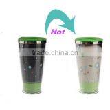 Double-layer Stainless Steel Interior Head Sensitive Color Changing Mug Cup Coffee Cup With Lid thumbnail-1