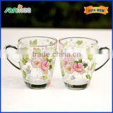New Style Straight Colored Drinking Glass Cup With Handle thumbnail-1