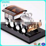 Coffee Old Car Crystal Glass Train Head Model For Office Table Decorations thumbnail-1