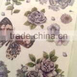 Purple Color Butterfly & Rose Design Sticker, Antique Decorative Shinny Glitter Sticker thumbnail-5