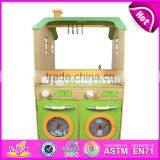 2017 New Design Grand Double Sided Wooden Kids Kitchen Play Set W10C261 thumbnail-1