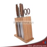 Wooden Handle Stainless Steel Knife Set with Bamboo Block