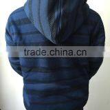 Manufacture Navy Blue Stripe Style Boy Baseball Jacket With Hoody thumbnail-3