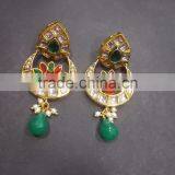 Peacock Kundan Earrings thumbnail-3