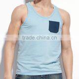 Loose Fit Mens Tank Top Pocket Tank Top thumbnail-1