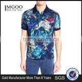 Custom Made Clothing Manufactures Mens Short Sleeve Polo Shirt With All Over Floral Print Polo With Rib Collar