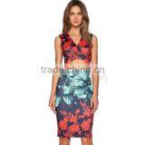 MGOO High Fashion Branded Knee Length Skirts For Women Office Suit Skirts Floral Color Changing Skirts 15145A244 thumbnail-4