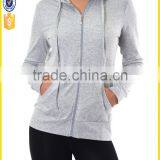 Woman Fitness Wholesale Zip Up Run Hoodies Custom Fleece Gym Hoodies thumbnail-3