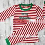 Newborn Baby Christmas Pajamas Red and White Stripe Set Unique Boy or Girl Names Monogram Personalized Sleepwear thumbnail-4