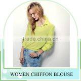 Factory Sale! Long Sleeve Chiffon Shirt Design for Women Blouse thumbnail-1