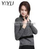 American Winter Autumn Women Turtleneck Color Block Cashmere Pullover Sweater thumbnail-1