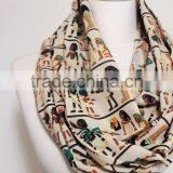 Antique Egyptian Pattern Infinity Scarf, Circle Scarf, Loop Scarf, Scarves, Shawls, Spring - Fall - Winter - Summer Fashion thumbnail-3