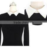 Fashion Double-breasted Lady Long Sleeve Formal Collar Pencil Dress For Office Design Formal Dress thumbnail-4