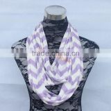 Chevron Zig Zag Stripe Jersey Knit Infinity Cowl Scarf Scarves around 25 Colors Choice