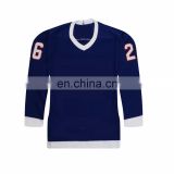 Customized blue quebec team jersey hockey jersey support embroidery/sublimation/printing