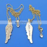 New Xmas Gifts Golden Rhinestone Wing Angle Christmas Necklace Pendant