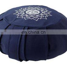 Buckwheat Hull Filled Pleated Dyed Organic Cotton Canvas Fabric Zafu Meditation Cushion thumbnail-5