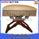 American Style Round Seater Wooden Foot Stool Cross Step Stool Bedroom Livingroom Furniture thumbnail-1