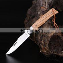 Folding Knife Stainless Steel Outdoor Survival Hunting Pocket Knife With Wooden Handle thumbnail-2