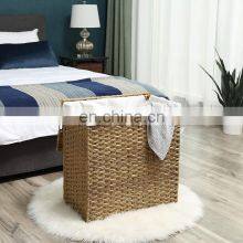 Super Capacity Folding Hand-woven Plastic Rattan Clothing Storage Basket Storage Box Bin thumbnail-3
